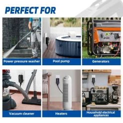 ELEGRP 4.67 in. 15 Amp Auto Reset 2 Prong Portable GFCI Replacement Right Angle Plug Assembly -Extension Cords Sales Store elegrp gfci plugs eg20pas0201 1p 1f 1000