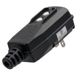 ELEGRP 4.67 in. 15 Amp Auto Reset 2 Prong Portable GFCI Replacement Right Angle Plug Assembly