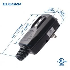 ELEGRP 4.67 in. 15 Amp Auto Reset 2 Prong Portable GFCI Replacement Right Angle Plug Assembly -Extension Cords Sales Store elegrp gfci plugs eg20pas0201 1p fa 1000