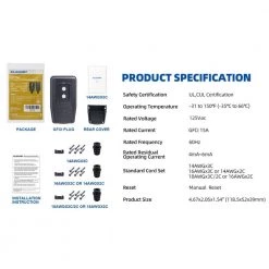 ELEGRP 4.67 in. 15 Amp Manual Reset 3 Prong Portable GFCI Replacement Plug Assembly -Extension Cords Sales Store elegrp gfci plugs eg20pms0201 5p 1d 1000