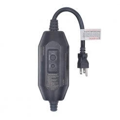 ELEGRP 1.65 ft. 15 Amp Automatic Reset 3 Prong Portable GFCI Replacement Right Angle Plug