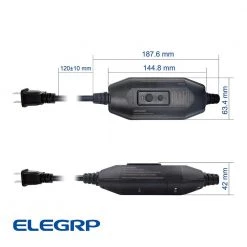 ELEGRP 1.65 ft. 15 Amp Automatic Reset 2 Prong Portable GFCI Replacement Right Angle Plug Assembly -Extension Cords Sales Store elegrp gfci plugs g1215ca2 1f 1000