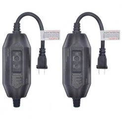 ELEGRP 1 ft. 15 Amp Automatic Reset 2 Prong In-Line Portable GFCI Replacement Plug Assembly (2-Pack)