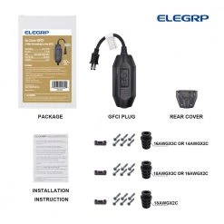 ELEGRP 1 ft. 15 Amp Automatic Reset 2 Prong In-Line Portable GFCI Replacement Plug Assembly (2-Pack) -Extension Cords Sales Store elegrp gfci plugs g1215ca2 2pk fa 1000