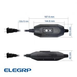 ELEGRP 1 ft. 15 Amp Manual Reset 2 Prong in-Line Portable GFCI Replacement Plug Assembly -Extension Cords Sales Store elegrp gfci plugs g1215cm2 1f 1000