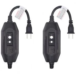 ELEGRP 1 ft. 15 Amp Manual Reset 2 Prong In-Line Portable GFCI Replacement Plug Assembly (2-Pack)