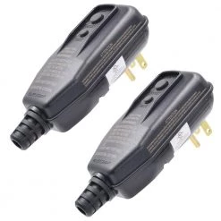 ELEGRP 4.3 in. 15 Amp Automatic Reset 3 Prong Portable GFCI Replacement Plug Assembly (2-Pack)