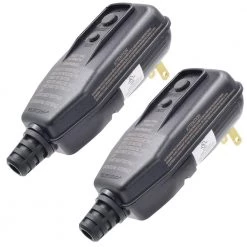 ELEGRP 4.3 in. 15 Amp Automatic Reset 3 Prong Portable GFCI Replacement Right Angle Plug Assembly (2-Pack)