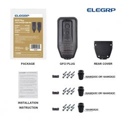 ELEGRP 4.3 ft. 15 Amp Automatic Reset 2 Prong Portable GFCI Replacement Right Angle Plug -Extension Cords Sales Store elegrp gfci plugs g1215pa2 fa 1000