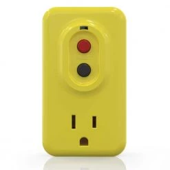 ELEGRP 15 Amp Single Outlet GFCI Adapter, 3-Prong Grounded GFCI Adapter Plug, for Indoor Use with Auto Reset, Yellow