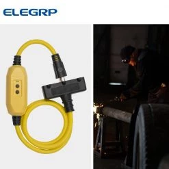 ELEGRP 2 ft. 15 Amp In-Line Self-Test Automatic Reset Portable GFCI Plug with 3-Outlet Cord, Yellow -Extension Cords Sales Store elegrp gfci plugs g20ca 2ft 44 1000