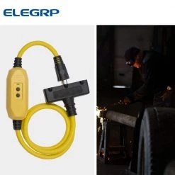 ELEGRP 2 ft. 15 Amp In-Line Self-Test Manual Reset Portable GFCI Plug with 3-Outlet Cord, Yellow -Extension Cords Sales Store elegrp gfci plugs g20cm 2ft 44 1000