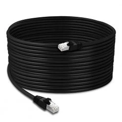 RITZ GEAR Cat6 Outdoor Cable, 200 ft. Waterproof Direct Burial 23AWG Bare Copper Cat 6 Ethernet, RJ45 Connectors
