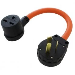 AC WORKS 1.5 ft. 10-30P 3-Prong Old Dryer Plug to 6-30R 3-Prong 30 Amp 250-Volt HVAC Female Adapter