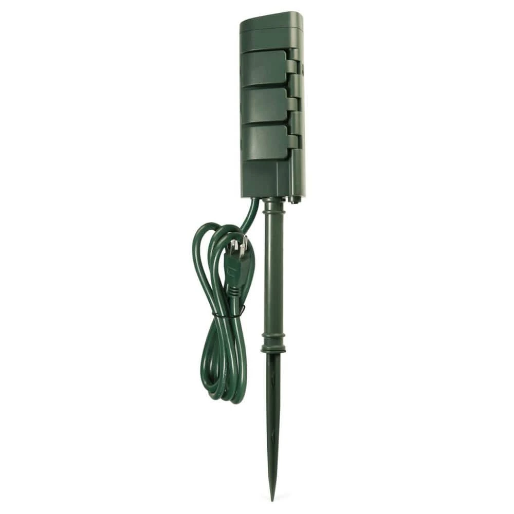 Feit Electric 6 ft. Cord 15-Amp 6-Outlet Alexa / Google Assistant Compatible Smart Wi-Fi Outdoor Power Yard Stake, Green (3-Pack) 6 Feit Electric 6 ft. Cord 15-Amp 6-Outlet Alexa / Google Assistant Compatible Smart Wi-Fi Outdoor Power Yard Stake, Green (3-Pack) - Image 4