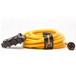 FIRMAN 25 ft. 125-Volt 30 Amp L14-30P to Four 20 Amp 5-20R Fan-Style Generator Power Extension Cord with Storage Strap