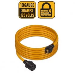 FIRMAN 25 ft. 30 Amp 125-Volt/250-Volt L14-30P to L14-30R Generator Power Extension Cord with Storage Strap -Extension Cords Sales Store firman generator cords 1130 31 1000