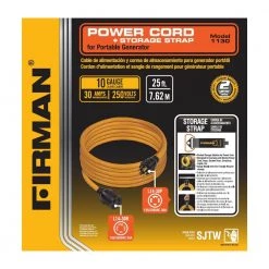 FIRMAN 25 ft. 30 Amp 125-Volt/250-Volt L14-30P to L14-30R Generator Power Extension Cord with Storage Strap -Extension Cords Sales Store firman generator cords 1130 fa 1000