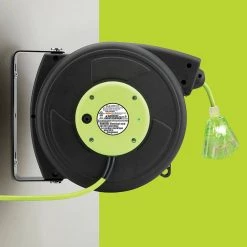 Flexzilla 50 ft. Retractable Extension Cord Reel, 14/3 AWG SJTOW Cord with Grounded Triple Tap Outlet -Extension Cords Sales Store flexzilla extension cord reels fz8140503 77 1000