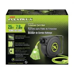 Flexzilla ZillaGreen 25 ft. Retractable Extension Cord Reel, 16/3 AWG -Extension Cords Sales Store flexzilla extension cord reels fz8160253 c3 1000