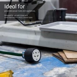 GE Heavy Duty Grounded with Metal Clamp Connector - Black -Extension Cords Sales Store ge extension cord accessories 52153 44 1000