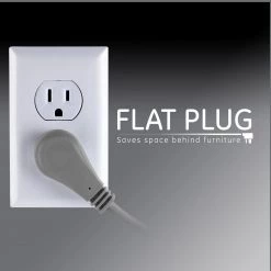 GE 25 ft. 16/3 3-Outlet Office Extension Cord with Low-Profile Flat Plug, Gray -Extension Cords Sales Store gray 25 ft cord ge general purpose cords 43025 fa 1000