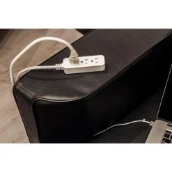 GE 10 ft. 16/3 Designer 3-Outlet Extension Cord with Low-Profile Flat Plug, White -Extension Cords Sales Store gray white ge general purpose cords 37592 4f 1000