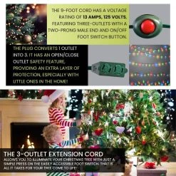 Go Green Power 9 ft. 18/2 3-Outlet Foot Switch Extension Cord, Green -Extension Cords Sales Store green go green power general purpose cords gg 24510gn 76 1000