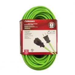 Husky 25 ft. 16/2-Gauge Green Extension Cord