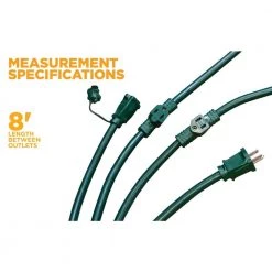 Woods 25 ft. 14/3 Multi-Outlet (3) Garden Outdoor Medium-Duty Extension Cord, Green -Extension Cords Sales Store green woods general purpose cords 3030 40 1000