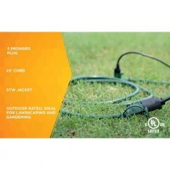 Woods 25 ft. 14/3 Multi-Outlet (3) Garden Outdoor Medium-Duty Extension Cord, Green -Extension Cords Sales Store green woods general purpose cords 3030 4f 1000