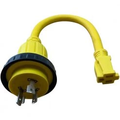 Halex 1.5 ft. 10/3 30 Male to 15 Amp Female Marine Shore Power Adapter