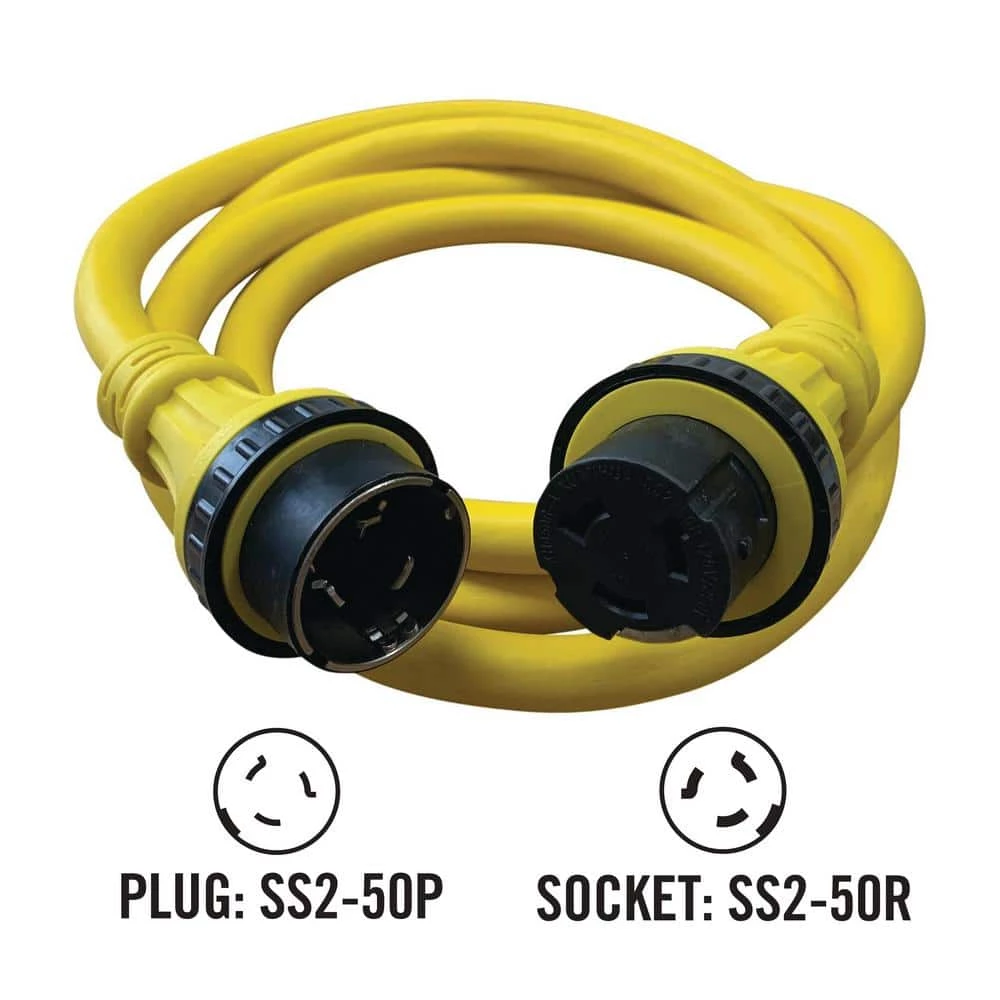 Halex 25 ft. 6/4 50 Amp 125/250 Dual Voltage Marine Shore Power Extension Cord 6 Halex 25 ft. 6/4 50 Amp 125/250 Dual Voltage Marine Shore Power Extension Cord - Image 4