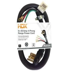 HDX 6 ft. 50 Amp 4-Prong Range Power Cord 2 HDX 6 ft. 50 Amp 4-Prong Range Power Cord