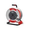 Link2Home 50 ft. Heavy-Duty Professional Grade Metal Cord Reel - High Visibility 12 AWG SJTW Extension Cord with 4 Power Outlets