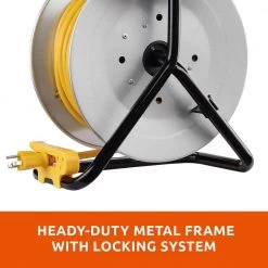 Link2Home 75 ft. 12/3 Extension Cord Storage Reel with 4 Grounded Outlets and Overload Circuit Breaker -Extension Cords Sales Store link2home extension cord reels em cg 750 n 44 1000