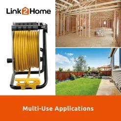 Link2Home 75 ft. 12/3 Extension Cord Storage Reel with 4 Grounded Outlets and Overload Circuit Breaker -Extension Cords Sales Store link2home extension cord reels em cg 750 n fa 1000