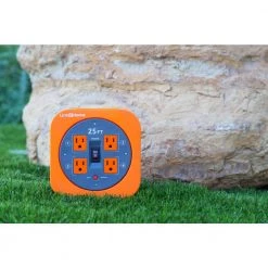Link2Home 25 ft. 16/3 Extension Cord Storage Reel with 4 Grounded Outlets and Overload Reset Button -Extension Cords Sales Store link2home extension cord reels em el 250e 31 1000