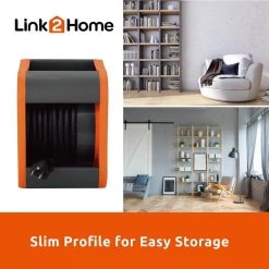 Link2Home 25 ft. 16/3 Extension Cord Storage Reel with 4 Grounded Outlets and Overload Reset Button -Extension Cords Sales Store link2home extension cord reels em el 250e 76 1000