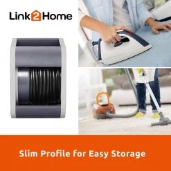 Link2Home 25 ft. 16/3 Extension Cord Storage Reel with 4 Grounded Outlets and Overload Reset Button -Extension Cords Sales Store link2home extension cord reels em el 250g fa 1000