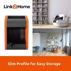 Link2Home 25 ft. 16/3 Extension Cord Storage Reel with 3 Grounded Outlets 2 USB 3.4 Amp and Overload Reset Button -Extension Cords Sales Store link2home extension cord reels em el 275e fa 1000