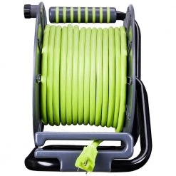 Masterplug 75 ft. 13 Amp 14 AWG Large Open Reel with USB Charging and 4-Sockets -Extension Cords Sales Store masterplug extension cord reels ola751314g4slu 1f 1000