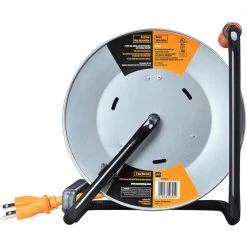 Masterplug 100 ft. 15 Amp 12 AWG Large Open Metal Reel with 4-Sockets -Extension Cords Sales Store masterplug extension cord reels otlp1001512g4sl 44 1000