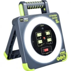 Masterplug 15 ft. 14AWG Cord Reel with Integrated Work Light -Extension Cords Sales Store masterplug extension cord reels wla151314g4sl us c3 1000