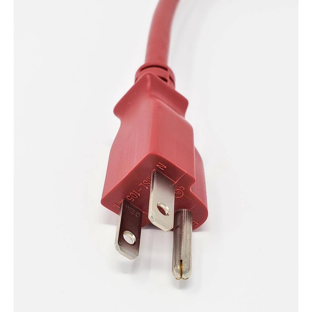 Micro Connectors, Inc 6 ft. UL Approved 18 AWG 10 Amp Power Cord (NEMA 5-15P/C13) Red (2-Pack) 6 Micro Connectors, Inc 6 ft. UL Approved 18 AWG 10 Amp Power Cord (NEMA 5-15P/C13) Red (2-Pack) - Image 4