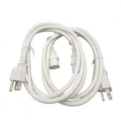 Micro Connectors, Inc 6 ft. 18AWG/3-Conductors White Universal AC Power Cord (NEMA 5-15P to C13) (2-Pack)