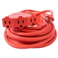 Bergen Industries 50 ft. 14/3 SJTW 15 Amp/125-Volt Outdoor Triple Tap Extension Cord, Orange -Extension Cords Sales Store orange bergen industries general purpose cords oc501433t 1f 1000