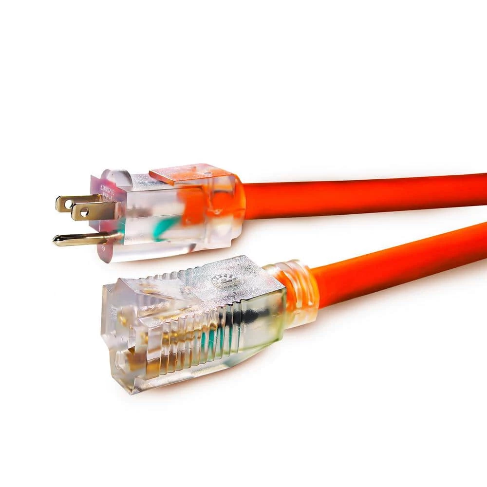 LifeSupplyUSA 100 ft. 14/3 SJTW 13 Amp 125-Volt 1625-Watt Orange Indoor/Outdoor Heavy-Duty with Lighted End Extension Cord 4 LifeSupplyUSA 100 ft. 14/3 SJTW 13 Amp 125-Volt 1625-Watt Orange Indoor/Outdoor Heavy-Duty with Lighted End Extension Cord - Image 2