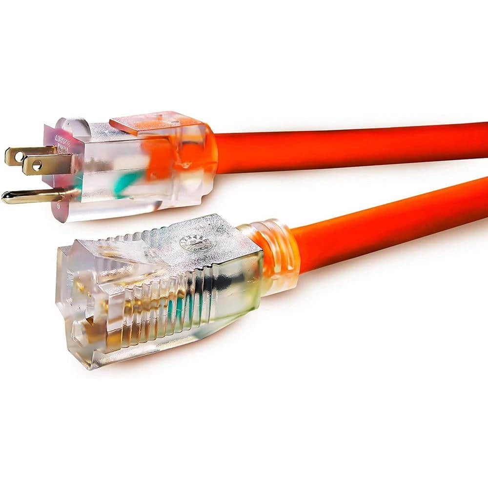 LifeSupplyUSA 200 ft. Orange 16/3 SJTW Indoor/Outdoor Heavy-Duty Extra Durability 10 Amp 125V 1250-Watt w/Lighted end Extension Cord 4 LifeSupplyUSA 200 ft. Orange 16/3 SJTW Indoor/Outdoor Heavy-Duty Extra Durability 10 Amp 125V 1250-Watt w/Lighted end Extension Cord - Image 2