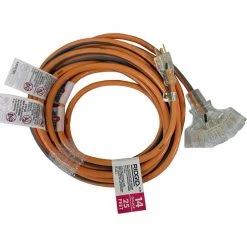 RIDGID 25 ft. 14/3 Multi-Outlet Extension Cord, Orange and Gray -Extension Cords Sales Store orange gray ridgid general purpose cords hd 524 646 4f 1000